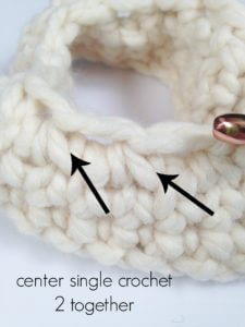center single crochet decrease, crochet waistcoat stitch, modern crochet patterns, crochet hat pattern