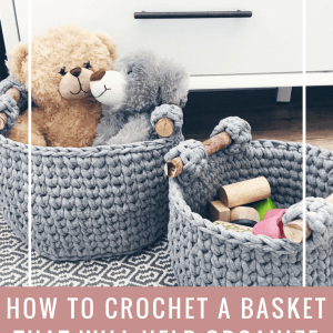 basket crochet pattern, crochet basket with handles pattern, crochet basket pattern