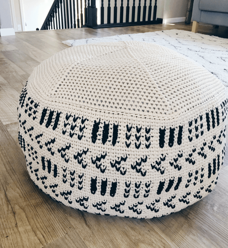 A Giant Crochet Pouf Pattern That Will Add A Cozy Feel To Your Room