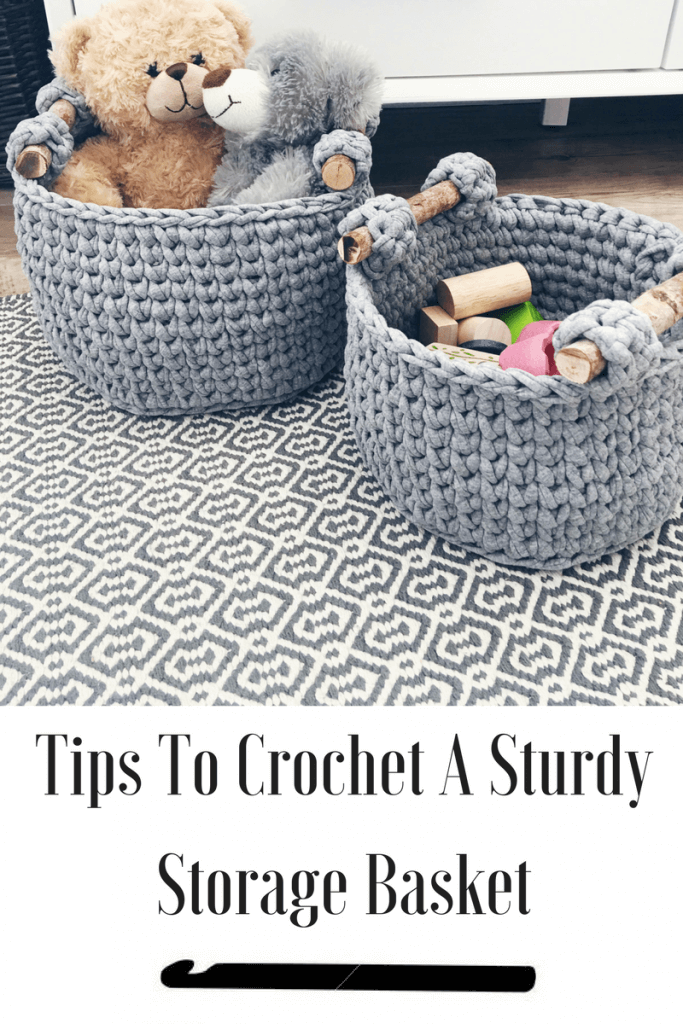 how to crochet a sturdy basket. Tips and tricks to help you pick out the right yarn and hook. Learn how to make a crochet basket with handles