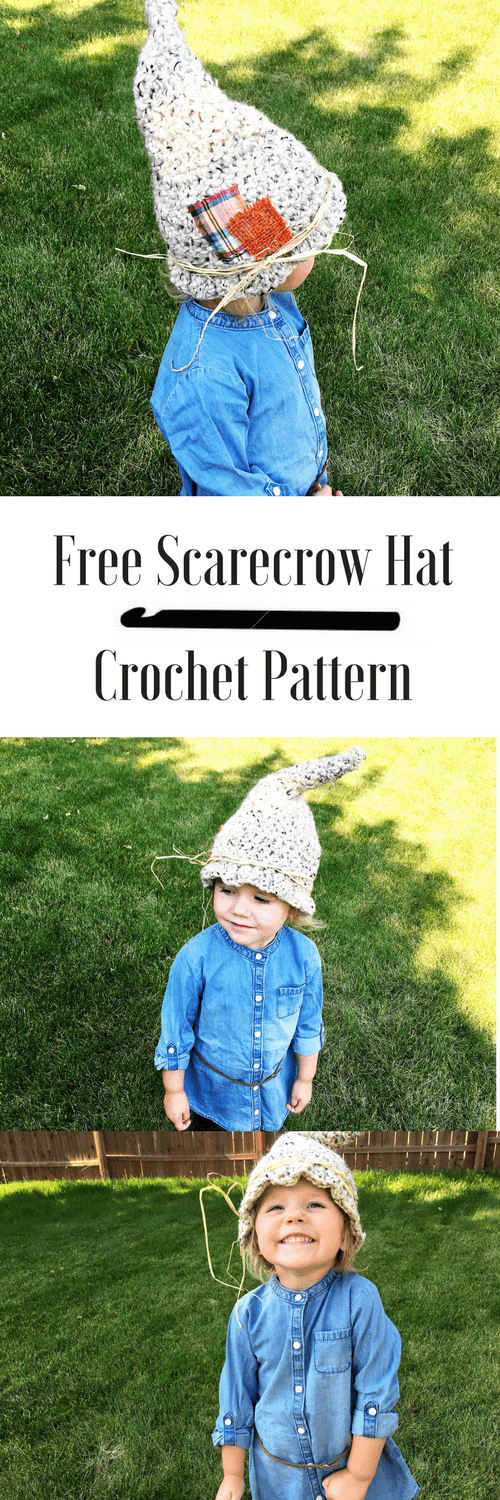 A free toddler scarecrow hat crochet pattern you'll want to make. The simple pattern is perfect for beginners and only take an hour to make. A free Halloween crochet pattern to make the best DIY costume.