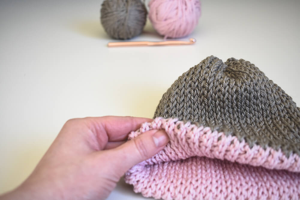 A Free Knit Look Double Brim Crochet Beanie Pattern