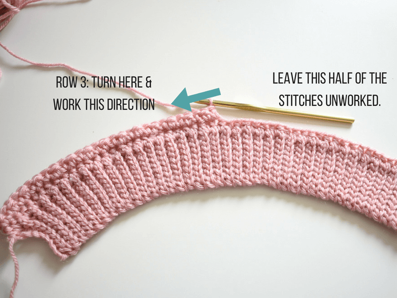 how to crochet into the slip stitch band of the diaper cover crochet pattern