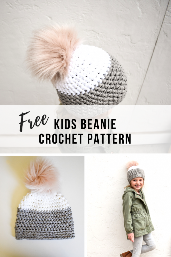 A crochet kids beanie pattern free